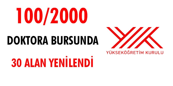 YÖK, 100/2000 doktora bursunda 30 alanı yeniledi
