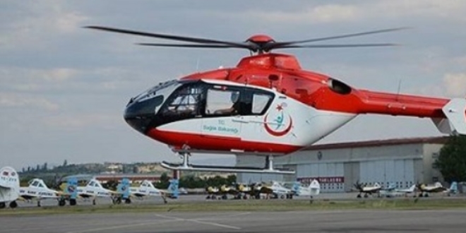Ambulans helikopter prematre bebek iin havaland