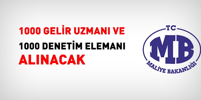 Bin gelir uzmanı, bin de denetim elemanı alınacak