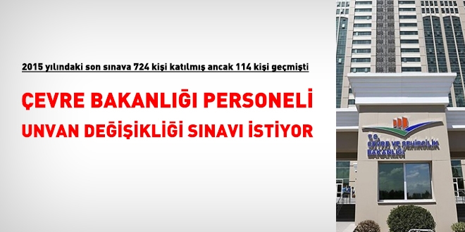 Çevre Bakanlığı personeli unvan değişikliği sınavı istiyor