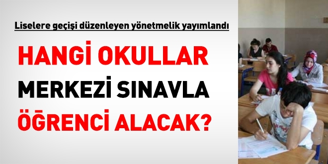 TEOG'un yerine gelecek yeni sistem belli oldu. İşte merkezi sınavla öğrenci alacak okullar