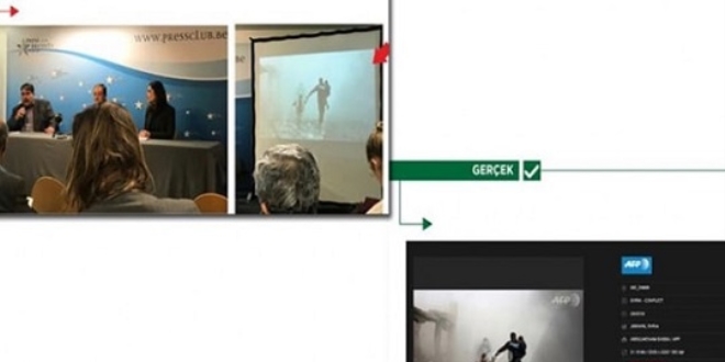 Brüksel'de Doğu Guta'daki katliam fotoğrafıyla propaganda
