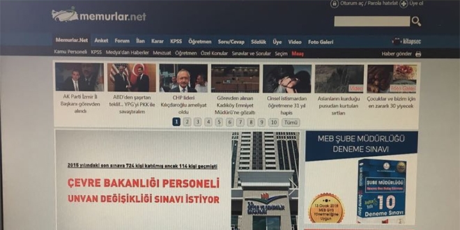 Okullardan, memurlar.net'e erişim yeniden açıldı