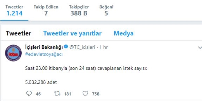 Bakanlık, Soyağacı sorgulama istatistiklerini paylaştı
