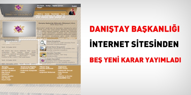 Danıştay, 5 yeni kararı, internet sitesinde yayımladı
