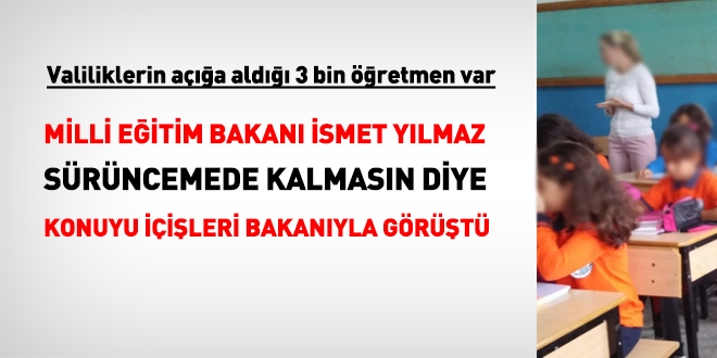 Bakan Yılmaz, Valiliklerin açığa aldığı 3 bin öğretmen için, İçişleri Bakanıyla görüştü