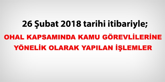 26 ubat 2018 tarihi itibariyle haklarnda ilem yaplan kamu personeli