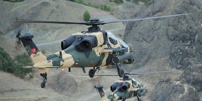 Afrin'deki terör hedefleri ATAK helikopterleri ile vuruldu