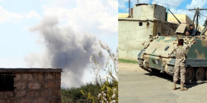 Afrin'in Meryemeyn köyüne hava bombardımanı