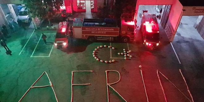 İtfaiyecilerden Mehmetçik'e koreografili destek