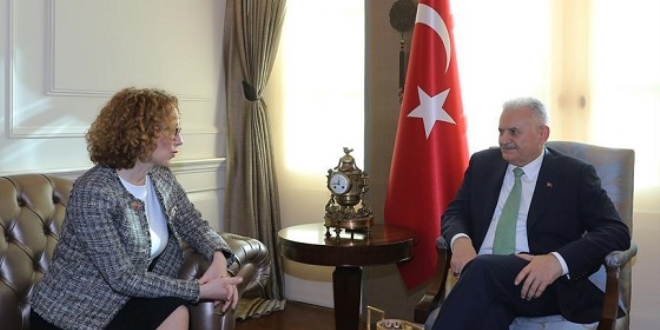 Başbakan Yıldırım, Şekerinska'yı kabul etti