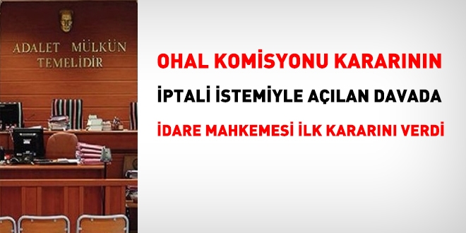 OHAL Komisyonu kararnn iptali istemiyle alan davada, dare mahkemesinin ilk karar
