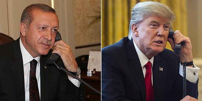 Erdoan, ABD Bakan Trump ile telefonda grt