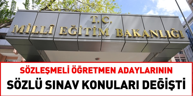 Sözleşmeli öğretmen adaylarının sözlü sınav konuları değişti