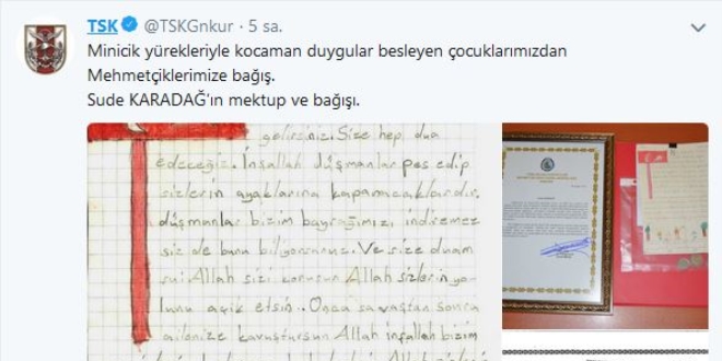 'Simit param kalmıştı onu da askerimize bağışladım'