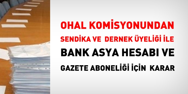 OHAL Komisyonundan sendika için red kararı