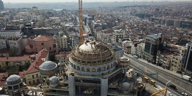 Taksim Camii'nin kaba in�aat�n�n y�zde 85'i tamamland�