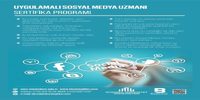 Uygulamalı sosyal medya uzmanı sertifika programı