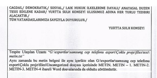 15 Temmuz ihanet bildirisi defalarca değiştirilmiş
