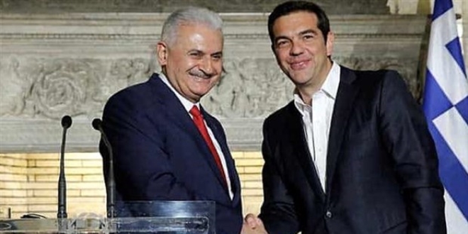 Ba�bakan Y�ld�r�m, �ipras ile telefonda g�r��t�