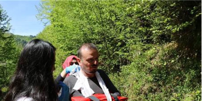 Yüksekten düşen mühendisin kolu kırıldı
