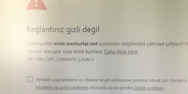 Google Chrome'da memurlar.net'in almama sorunu zld