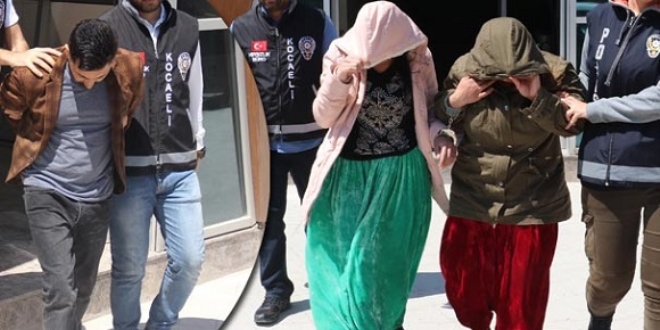Yengeleriyle hırsızlık yaparken yakalandı