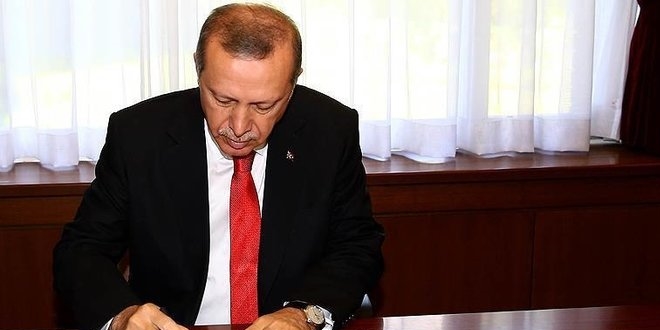 Cumhurbakan Erdoan 34 kanun maddesini onaylad