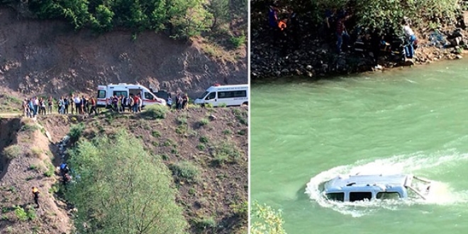 Kelkit Çayı'na hafif ticari araç uçtu: 1 ölü, 1 yaralı, 1 kayıp