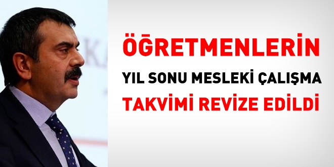 MEB, öğretmenlerin yıl sonu mesleki çalışma takvimini revize etti