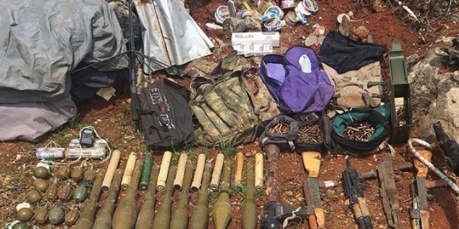Afrin'de ok sayda silah ve mhimmat ele geirildi
