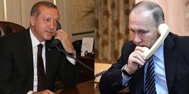 Cumhurbakan Erdoan, Putin ile telefonla grt
