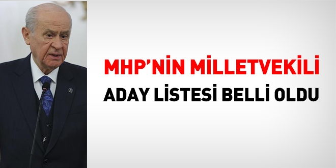 MHP'de milletvekili aday listesi netleşti