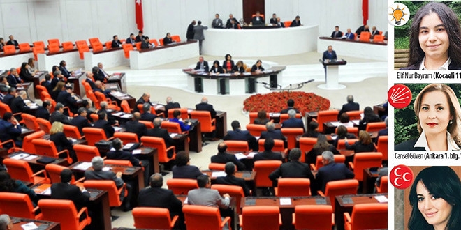 Kadınlar vitrine erkekler Meclis'e