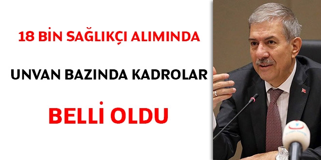 18 bin sağlık personeli alımında unvan bazında kadrolar belli oldu