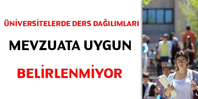Üniversitelerde ders dağılımları mevzuata uygun belirlenmiyor