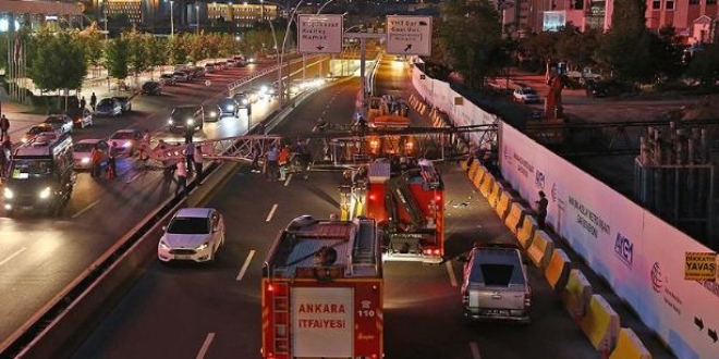 Başkentte metro inşaatında vinç kazası