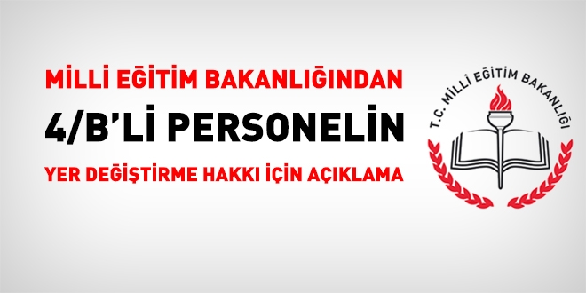 MEB, 4/B'li personelin yer değiştirme hakkı için açıklama