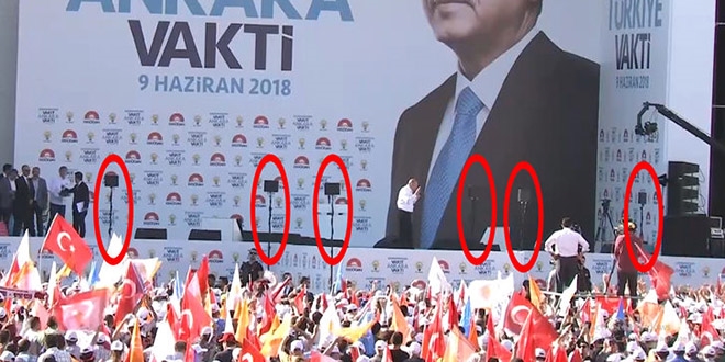 Erdoan'n Ankara mitinginde 6 prompter kullanld