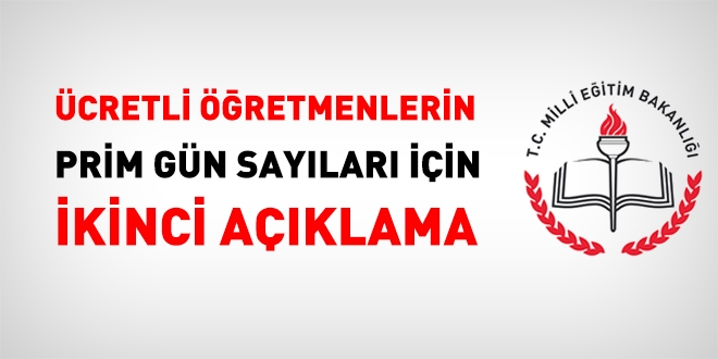 MEB'den ücretli öğretmenlerin prim gün sayıları için 2. açıklama