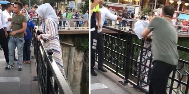 İntihara kalkışan kadını vatandaşlar kurtardı