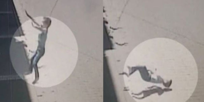 �kinci kattan d��en 5 ya��ndaki �ocu�un mucize kurtulu�u