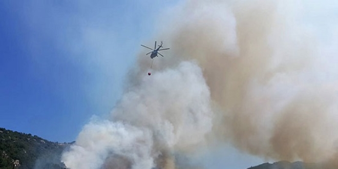 Ka�'ta korkutan orman yang�n�