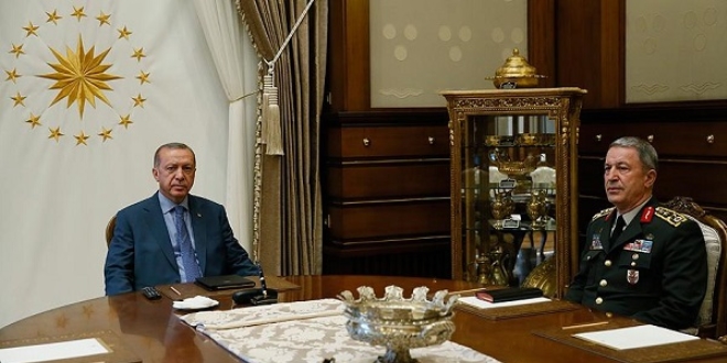 Cumhurbaşkanı Erdoğan, Akar ve Fidan'ı kabul etti