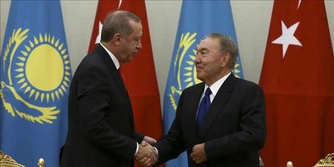 Erdoan, Kazakistan Cumhurbakan ile grt
