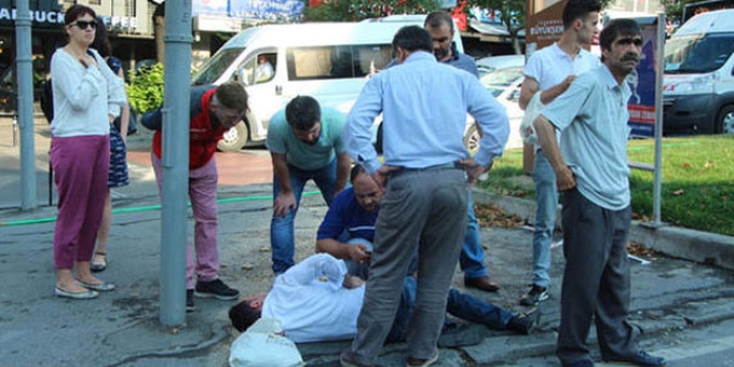 Otob�se yeti�mek isterken taksi �arpt�