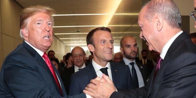 Erdoan'dan Macron ve Trump ile samimi sohbet