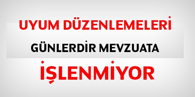 Uyum düzenlemeleri günlerdir mevzuata işlenmiyor