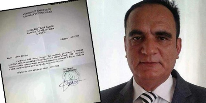 CHP'li il�e ba�kan�n�n '�iddet' istifas�