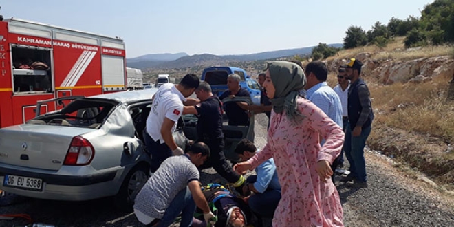 Kahramanmaraş'ta trafik kazası: 1 ölü, 5 yaralı